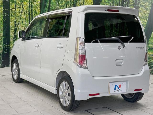 ワゴンRスティングレー X 禁煙車 スマートキー HIDヘッド フォグランプ オートエアコン 純正14インチアルミ CD 革巻きステアリング シートリフター バニティミラー 電動格納ミラー チルトステアリング イモビライザー(26枚目)