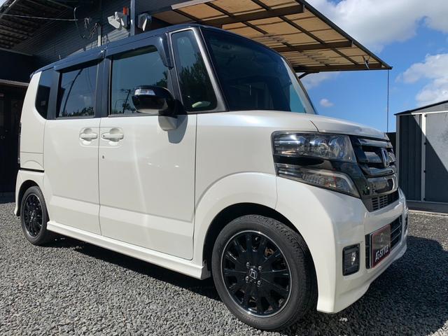 Ｎ－ＢＯＸカスタム ２トーンカラースタイル　Ｇ・ターボＬパッケージ　社外ＳＤナビ　Ｂカメラ　前後ドラレコ　両電スラ　フルセグ　クルコン　ＥＴＣ　ＢＴオーディオ　シートヒータ　ステリモ　スマートキー　　Ａライト　後席テーブル　フォグ　ＳＲＳエアバッグ　マットバイザー（46枚目）