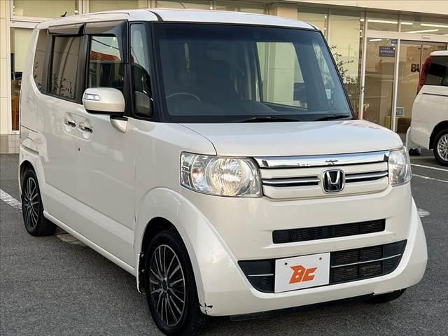 N-BOX+ G・Lパッケージ 車検整備付 後期 ナビ フルセグ ブルートゥース DVD バックカメラ ETC ステリモ チルト シートリフター レベライザー リアワイパー Aストップ スマートキーX2 電格 前席バニティーミラー(10枚目)