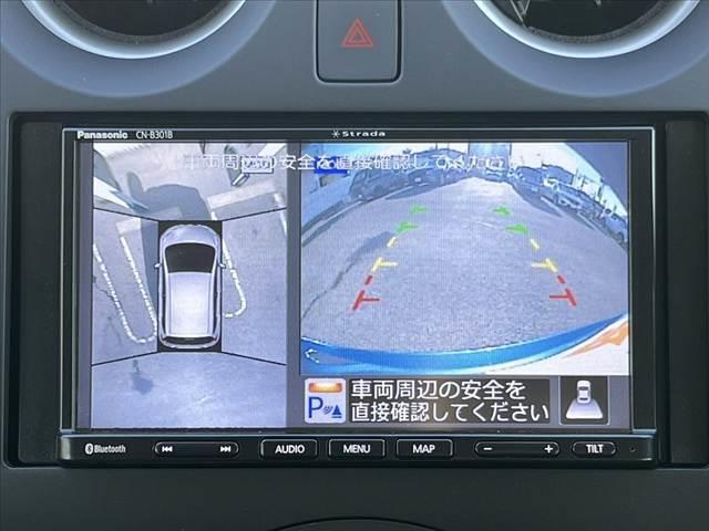 ノート 　車検整備付　後期　アラウンドビューモニター　エマージェンシーブレーキ　社外ＳＤナビ　Ｂｌｕｅｔｏｏｔｈ　スマートキーＸ２　Ｐスタート　スマートルームミラー　ＥＴＣ　Ａストップ　Ａライト　電格（4枚目）