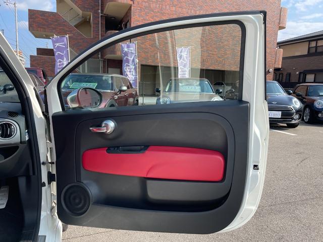 アバルト595 ツーリズモ後期モデル 後期モデル 純正オーディオ Bremboキャリパ レコモン コンペティツィオーネ17インチAW ステアリングスイッチ Blutooth接続対応 パドルシフト レッド革シート アルミ給油キャップ ETC(50枚目)