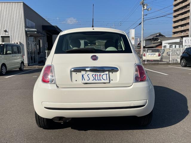 500 1.2 ポップ チンクエチェント 革調シートカバー ポータブルナビ ワンセグTV アイドリングストップ シティモード MTモード付 記録簿(6枚目)