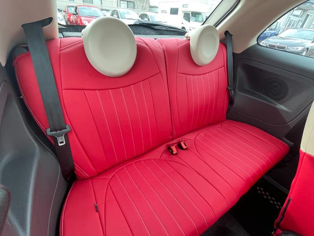 500 1.2 ポップ チンクエチェント 革調シートカバー ポータブルナビ ワンセグTV アイドリングストップ シティモード MTモード付 記録簿(17枚目)