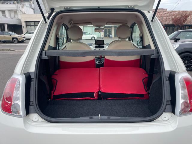 500 1.2 ポップ チンクエチェント 革調シートカバー ポータブルナビ ワンセグTV アイドリングストップ シティモード MTモード付 記録簿(37枚目)