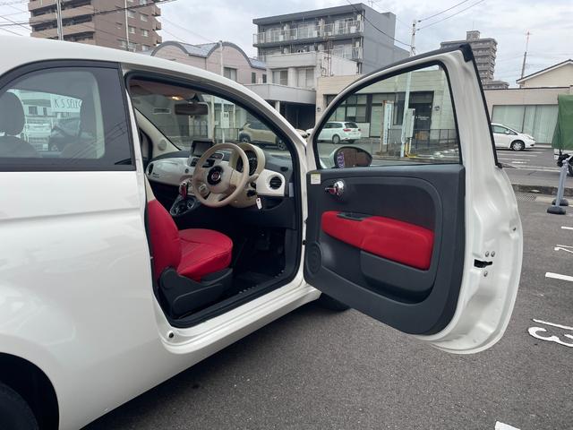 500 1.2 ポップ チンクエチェント 革調シートカバー ポータブルナビ ワンセグTV アイドリングストップ シティモード MTモード付 記録簿(40枚目)