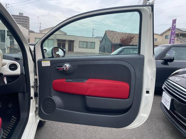 500 1.2 ポップ チンクエチェント 革調シートカバー ポータブルナビ ワンセグTV アイドリングストップ シティモード MTモード付 記録簿(41枚目)