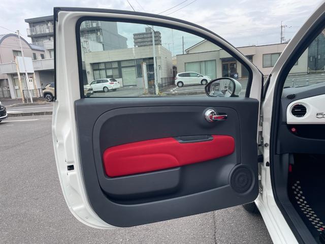 500 1.2 ポップ チンクエチェント 革調シートカバー ポータブルナビ ワンセグTV アイドリングストップ シティモード MTモード付 記録簿(43枚目)