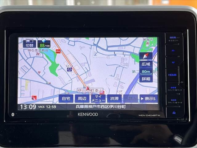 スペーシア ハイブリッドＸ　ナビ　両電スラ　バックモニター　ＥＴＣ　Ａライト　地デジ　ＢＴオーディオ　ＤＶＤ　シートヒーター　シートリフター　Ａストップ　ヘッドライトレベライザー　ハロゲンヘッドライト　ＳＲＳエアバッグ（3枚目）