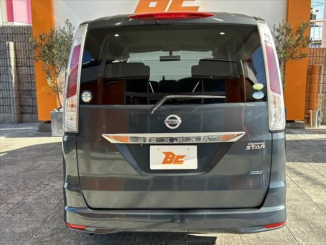 セレナ ハイウェイスター 禁煙 両電スラ HIDヘッドランプ ナビ Bモニタ スマートキ ETC フルセグ BTオーディオ クルコン Aライト レザーステア ロールサンシェード フォグランプ Pガラス 2列目パーソナルテーブ(14枚目)