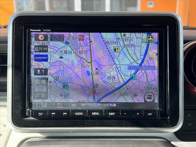 スペーシア ハイブリッドX 禁煙 全方位 LED HUD 両電スラ 純正8型ナビ フルセグ セーフティS Pスタート Aライト Aハイビーム Aストップ ステリモ シートヒーター シートリフター 純正14インチAW DVD再生(3枚目)