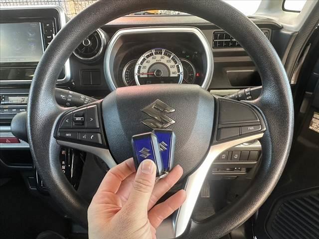 スペーシアカスタム ハイブリッドＧＳ　雹害　禁煙　電動スラ　ナビ　Ｂモニ　ＥＴＣ　フルセグ　ＤＶＤ　ＢＴ　スマートキー　Ｐスタート　Ａライト　横滑り防止　フォグ　純正１４インチＡＷ　Ａストップ　シートヒーター　ＳＲＳエアバッグ　ＡＢＳ（7枚目）