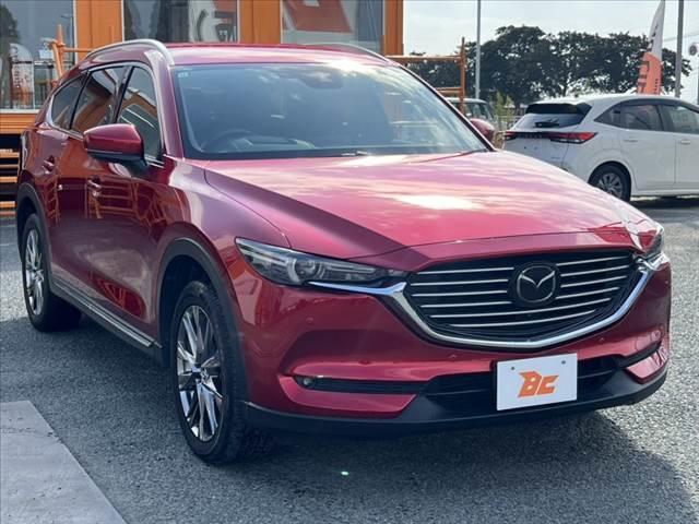 CX-8 XD Lパッケージ 禁煙 6人 純正マツダコネクトナビ 全方位 BOSEサウンドシステム 後席フリップダウンM レーダークルーズ LEDヘッド 革巻きステア ステリモ スマートキー 革シート サンシェード Pバックドア(10枚目)
