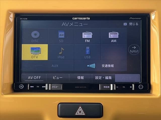 ハスラー 　後期　車検整備付　ツートン　社外ナビ　地デジ　デュアルカメラブレーキＳ　Ｂモニター　Ａストップ　ＨＩＤヘッドライト　Ａライト　スマートキー×２　Ｐスタート　シートヒーター　シートリフター　Ｐガラス（3枚目）
