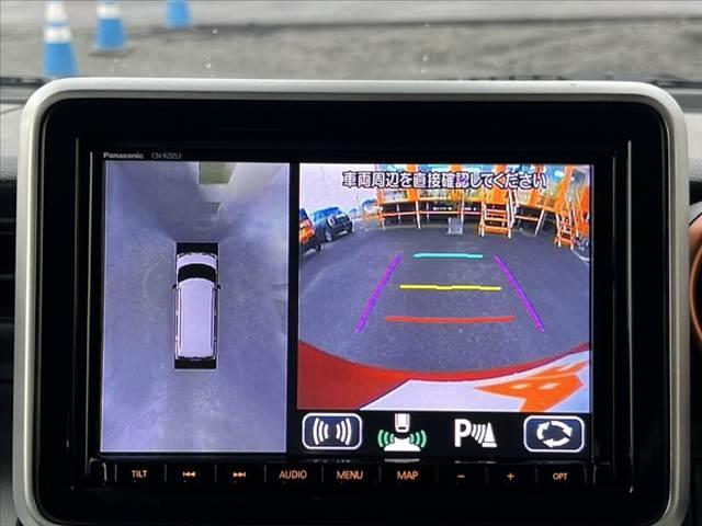 スペーシアギア ハイブリッドＸＺ　ターボ　禁煙　純正８型ナビ　全方位カメラ　両側電スラ　フルセグ　Ｂｌｕｅｔｏｏｔｈ　セーフティーサポート　クルコン　追突軽減ブレーキ　ＬＤＡ　横滑り防止　コーナーセンサー　前席シートヒーター　スマートキー×２（4枚目）