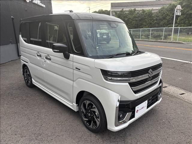 スペーシアカスタム ハイブリッドＸＳターボ　届出済未使用車　スズキセーフティサポート　プッシュスタート　ハーフレザーシート　シートヒーター　両側パワスラ　ＬＥＤヘッド／フォグ／シーケンシャルターンランプ　純正１５インチＡＷ　電格ウインカーミラー（8枚目）