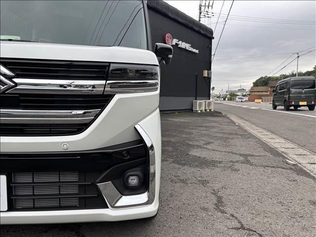 スペーシアカスタム ハイブリッドXSターボ 届出済未使用車 メーカー9インチメモリーナビ 全方位モニター スズキセーフティサポート ハーフレザーシート シートヒーター 両側パワスラ LEDヘッド/フォグ/シーケンシャルターンランプ(11枚目)