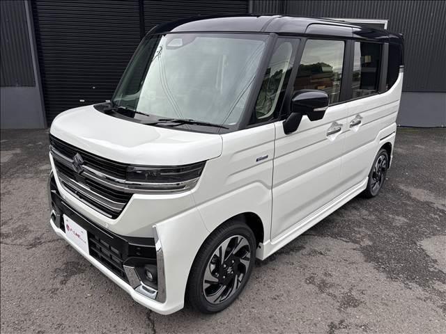 スペーシアカスタム ハイブリッドXSターボ 届出済未使用車 メーカー9インチメモリーナビ 全方位モニター スズキセーフティサポート ハーフレザーシート シートヒーター 両側パワスラ LEDヘッド/フォグ/シーケンシャルターンランプ(13枚目)