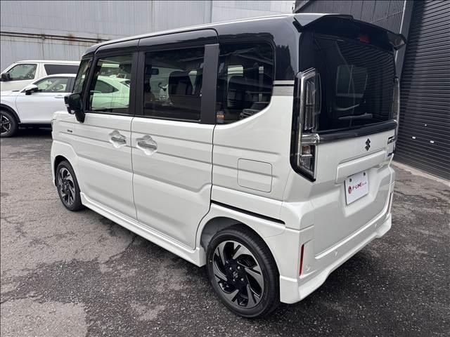 スペーシアカスタム ハイブリッドXSターボ 届出済未使用車 メーカー9インチメモリーナビ 全方位モニター スズキセーフティサポート ハーフレザーシート シートヒーター 両側パワスラ LEDヘッド/フォグ/シーケンシャルターンランプ(14枚目)