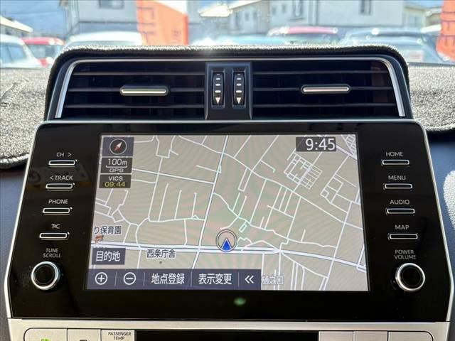 ランドクルーザープラド TX Lパッケージ 後期 車検整備付 禁煙車 SR Mナビ BSM 4WD ルーフレール 4WD 純正19インチAW セーフティセンス パーキングサポートブレーキ シートヒーター シートベンチレーション クルコン ステリ(4枚目)