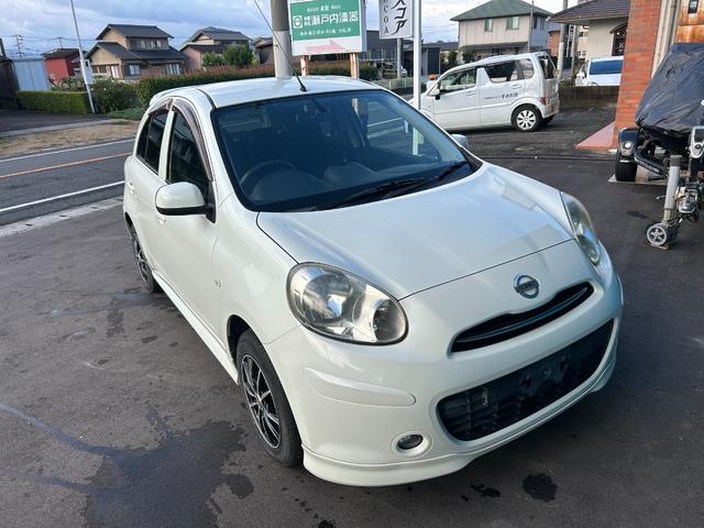 マーチ 12S Vパッケージ 電動格納ミラー 純正エアロ 社外アルミホイール 社外ナビ フルセグ/DVD/Bluetooth ETC フォグランプ(3枚目)
