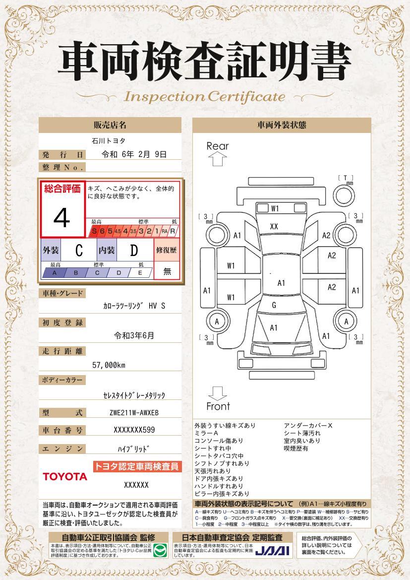 車両状態評価書