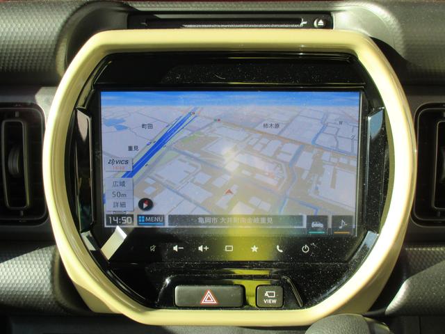 ハスラー ＨＹＢＲＩＤ　Ｇターボ　３型　全方位カメラ　ナビ　コネクト　全方位カメラ　９インチ純正ナビ　スズキコネクト対応通信機装着車　アイドリングストップ　ＬＥＤヘッドランプ　両席シートヒーター　衝突被害軽減ブレーキ　後退時ブレーキサポート（3枚目）