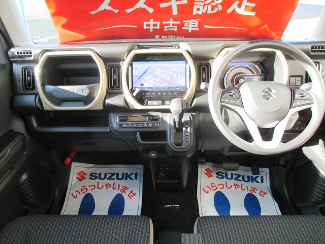 ハスラー ＨＹＢＲＩＤ　Ｇターボ　３型　全方位カメラ　ナビ　コネクト　全方位カメラ　９インチ純正ナビ　スズキコネクト対応通信機装着車　アイドリングストップ　ＬＥＤヘッドランプ　両席シートヒーター　衝突被害軽減ブレーキ　後退時ブレーキサポート（9枚目）