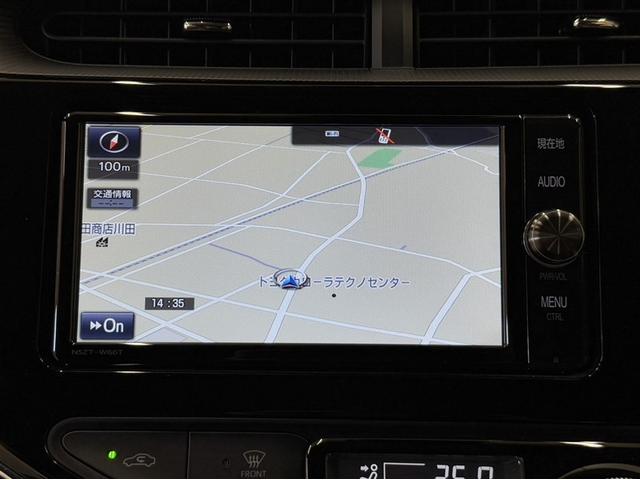 アクア クロスオーバー 衝突被害軽減ブレーキ ドライブレコーダー ナビ フルセグ Bluetooth バックモニター 先進ライト 車線逸脱警報 オートエアコン キーレスエントリー 純正アルミ CD/DV再生 横滑り防止装置(9枚目)