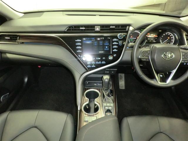 カムリ Ｇレザーパッケージ　衝突被害軽減　ＤＶＤプレーヤー　定期点検記録簿　ＬＥＤランプ　ナビＴＶ　横滑り防止　本革シート　電動シート　イモビライザー　エアバッグ　キーフリー　メモリ－ナビ　オートクルーズ　ＡＢＳ　オートエアコン（6枚目）