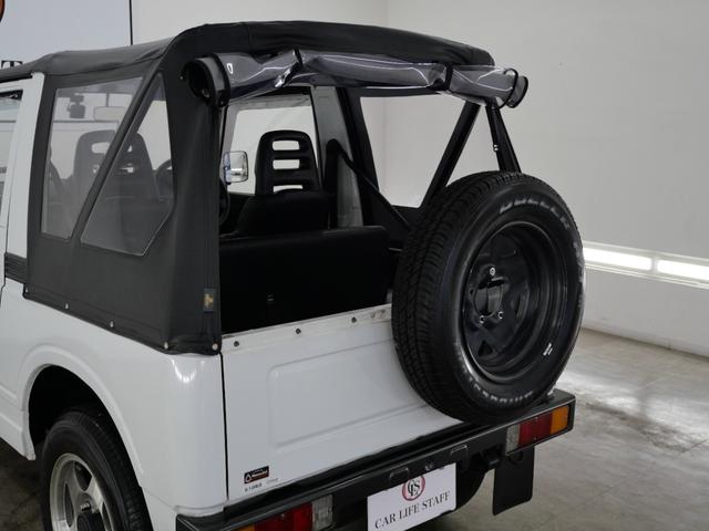 ジムニー CC 後付けパワーステアリング(純正流用) 純正オプションフォグライト 防錆施工済み(ノックスドール) BesTop幌 モモステアリング シートカバー 1型グリル JA11V用アルミホイール Tベルト交換済(50枚目)