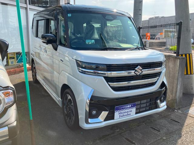 スペーシアカスタム ハイブリッドＸＳ　両側電動スライドドア　ステアリングヒーター　ナビ　ＴＶ　スマートキー　ＣＤ　ＤＶＤ　ベンチシート　アイドリングストップ　全方位カメラ　シートヒーター（2枚目）