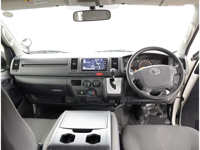 ハイエースバン ロングDX ダブルエアコン 助手席エアバッグ LEDライト PW 運転席エアバッグ ナビテレビ 横滑り防止 整備点検記録簿 イモビ付 パワーステアリング エアコン ミュージックプレイヤー接続可 ABS キーレス(5枚目)