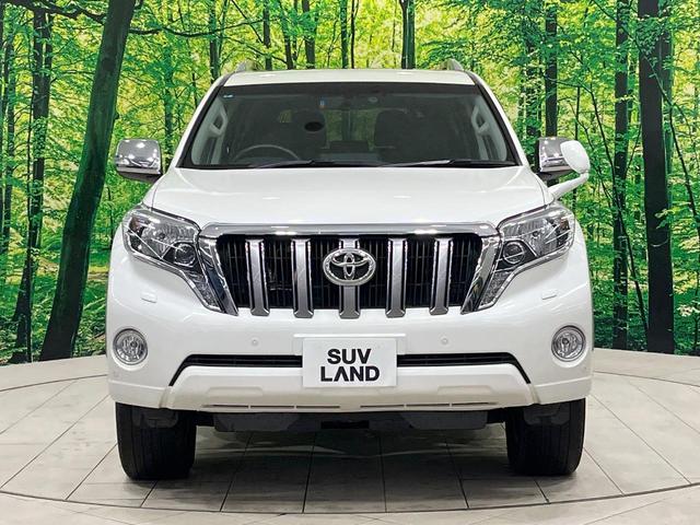 ランドクルーザープラド TX Lパッケージ・G-フロンティア 禁煙車 サンルーフ 純正SDナビ バックカメラ 寒冷地仕様 レザーシート コーナーセンサー スマートキー LEDヘッド 純正17インチアルミ ルーフレール ETC クルコン オートライト(17枚目)