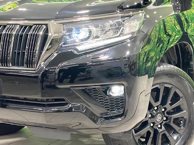 ランドクルーザープラド TX Lパッケージ・ブラックエディション 禁煙車 サンルーフ 純正9型ナビ フルセグ バックカメラ セーフティセンス クリアランスソナー シートベンチレーション 黒革シート パワーシート LEDヘッド&フォグ 純正18インチアルミ ETC(12枚目)