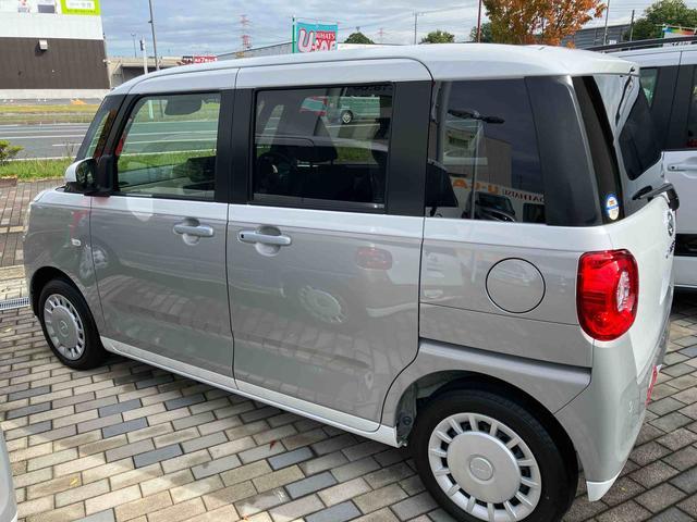 ムーヴキャンバス ストライプスX 両側電動スライドドア プッシュボタンスターター 盗難防止&警報装置 電動格納ドアミラー オートエアコン プライバシーガラス コーナーセンサー 衝突被害軽減ブレーキ(4枚目)