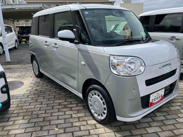 ムーヴキャンバス ストライプスX 両側電動スライドドア プッシュボタンスターター 盗難防止&警報装置 電動格納ドアミラー オートエアコン プライバシーガラス コーナーセンサー 衝突被害軽減ブレーキ(7枚目)