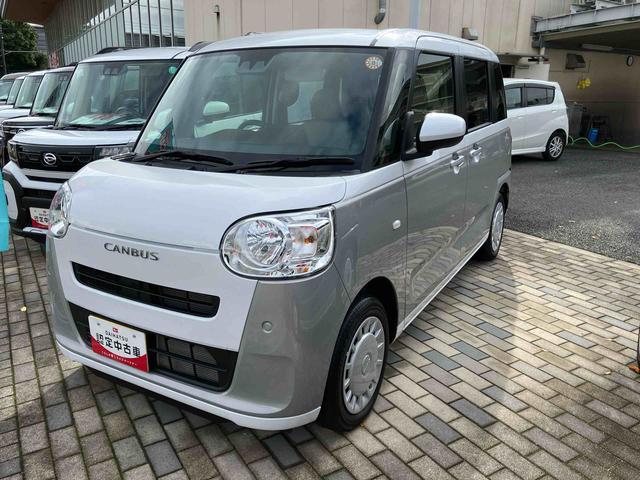 ムーヴキャンバス ストライプスX 両側電動スライドドア プッシュボタンスターター 盗難防止&警報装置 電動格納ドアミラー オートエアコン プライバシーガラス コーナーセンサー 衝突被害軽減ブレーキ(8枚目)