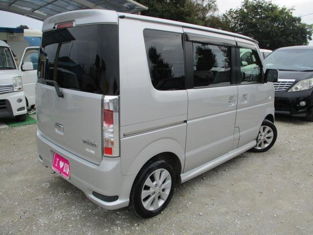 エブリイワゴン ＰＺターボ　公認２人乗り　車検令和８年６月　令和７年９月ターボ交換　メモリーナビ　ＣＤ　ＤＶＤ再生　Ｂｌｕｅｔｏｏｔｈオーディオ　左パワースライドドア　ＥＴＣ　純正アルミ　ドアバイザー　電動格納ミラー　ターボ車（2枚目）