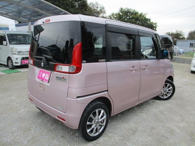 スペーシア T 車検令和8年9月 インタークーラーターボ SDナビ 地デジフルセグテレビ CD バックカメラ HIDライト フォグランプ 両側パワースライドドア タイミングチェーン 社外アルミホイール スマートキー(2枚目)