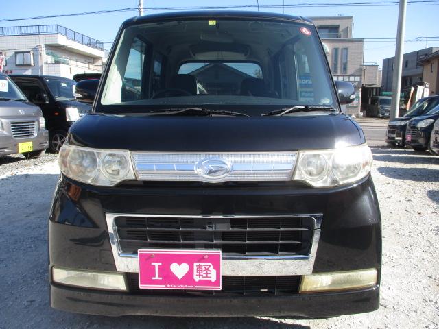 タント カスタムＲＳ　車検整備付　修復歴無　走行５６０００ｋｍ　ＨＤＤナビ　ＴＶ　スマートキー　片側パワースライドドア　電格ミラー　ウィンカーミラー　ＭＯＭＯハンドル　社外１４インチアルミホイール　フォグ　ＣＤ　ＤＶＤ（3枚目）