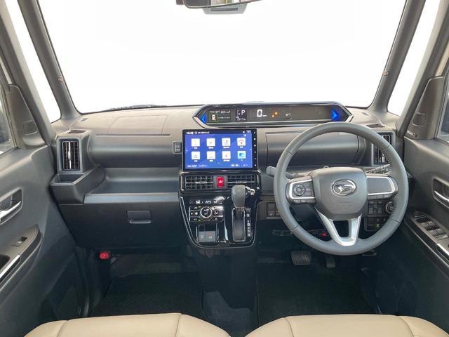 タント カスタムＲＳ　禁煙車　純正１０インチＳＤナビ　両側パワースライドドア　バックカメラ　スマートアシスト　シートヒーター　ドラレコ　コーナーセンサー　ＬＥＤヘッド　ビルトインＥＴＣ　純正１５インチアルミ　オートライト（2枚目）