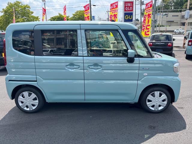 スペーシア ハイブリッドX 届出済未使用車 全方位カメラ付きメモリーナビ 両側電動パワースライドドア 前席シートヒーター オートLEDヘッドライト スマートキー パーキングソナ― ベンチシート 後席オットマン フルフラットシート(7枚目)