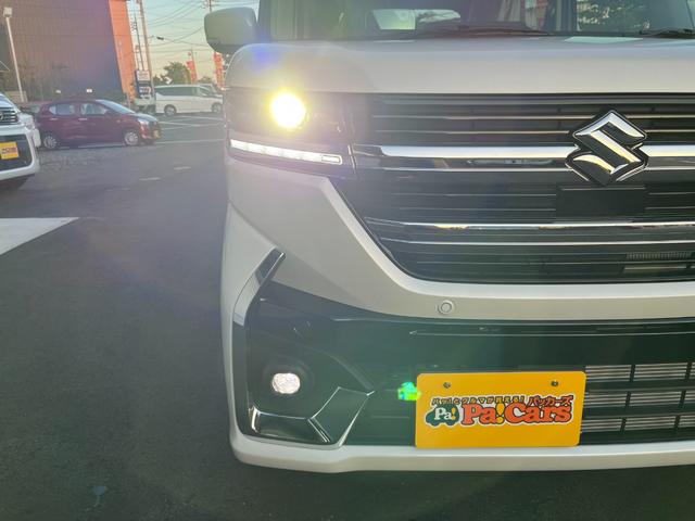 スペーシアカスタム ハイブリッドXS 届出済未使用車 両側電動パワースライドドア クルーズコントロール パーキングソナ― オートLEDヘッドライト 前席シートヒーター ステアリングヒーター スマートキー ベンチシート フルフラット(14枚目)