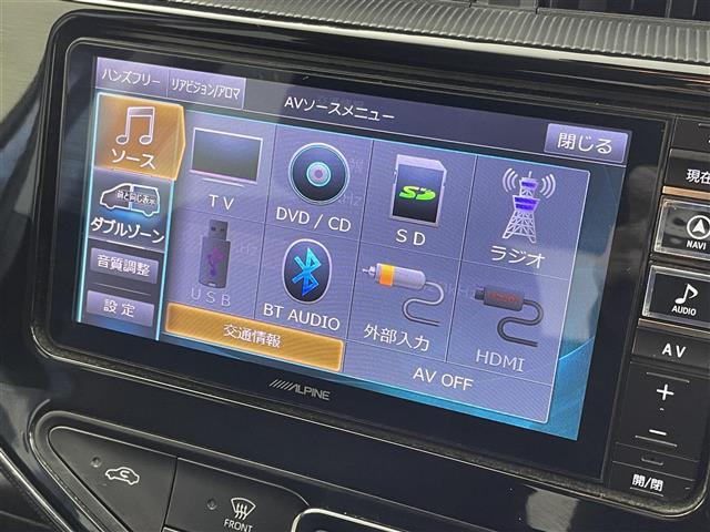 アクア G セーフティセンス ALPINE7インチナビ バックカメラ クルーズコントロール LED オートマチックハイビーム ワイパーデアイサー 横滑り防止装置 スマートキー スペアキー オートエアコン 禁煙車(4枚目)