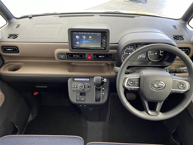 ムーヴキャンバス セオリーＧターボ　社外７インチナビ　バックカメラ　両側パワースライドドア　ＬＥＤライト　オートハイビーム　シートヒーター　ステアリングリモコン　電子パーキング　オートブレーキホールド　スマートキー　ＥＴＣ　禁煙車（2枚目）