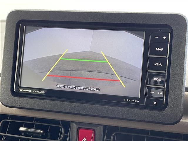 ムーヴキャンバス セオリーＧターボ　社外７インチナビ　バックカメラ　両側パワースライドドア　ＬＥＤライト　オートハイビーム　シートヒーター　ステアリングリモコン　電子パーキング　オートブレーキホールド　スマートキー　ＥＴＣ　禁煙車（3枚目）