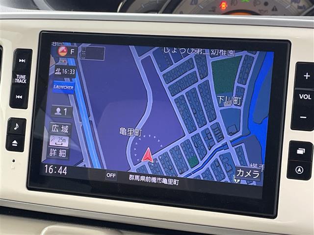 ムーヴキャンバス Ｇメイクアップ　ＳＡＩＩ　純正８インチＳＤナビ　全方位カメラ　両側パワースライドドア　ＥＴＣ　アイドリングストップ　フォグライト　ＬＥＤヘッドライト　ステアリングスイッチ　スマートキー　プッシュスタート　スペアキー　禁煙車（3枚目）