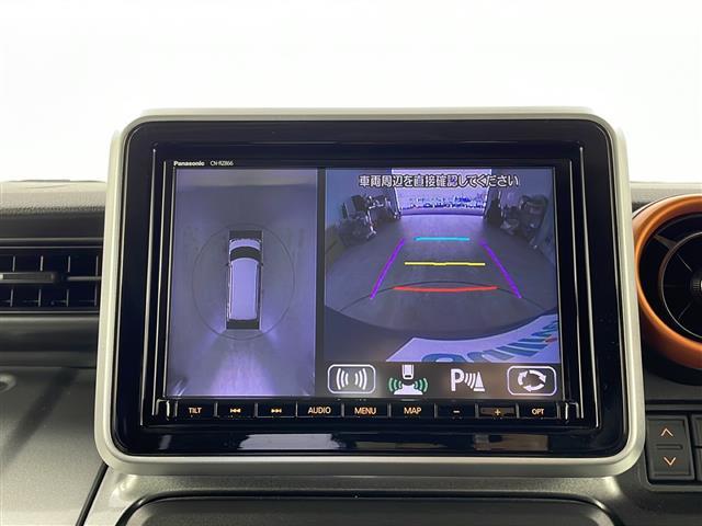 スペーシアギア ハイブリッドXZ 禁煙車 純正ナビ 衝突軽減 レーダークルーズコントロール 横滑り防止 車線逸脱抑制機能 両側パワースライドドア 前席シートヒーター ETC ドライブレコーダー 全周囲カメラ クリアランナソー(5枚目)