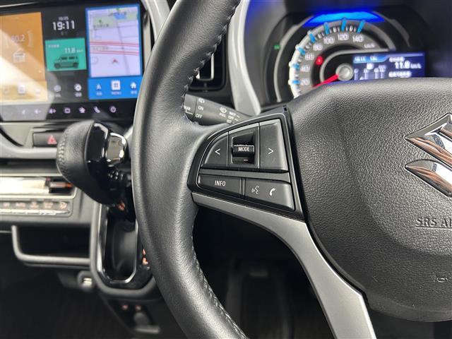 ハスラー ハイブリッドX 禁煙車スズキレーダーブレーキサポート 純正9インチナビ Bluetooth フルセグTV 革巻きステアリング DNシートヒーター LEDヘッドライト コーナーセンサー 全方位カメラ ビルトインETC(11枚目)