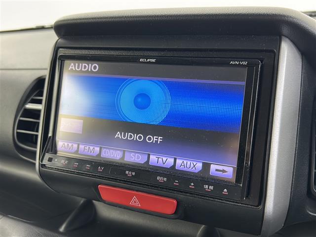 Ｎ－ＢＯＸ Ｇ　ＳＳパッケージ　社外ＳＤナビ　型式：ＡＶＮ－Ｖ０２（ＦＭ／ＡＭ／ＢＴ／ＴＶ／ＣＤ／ＤＶＤ／ＡＵＸ）両側パワースライドドア　純正アルミホイール　純正フロアマット　社外ＥＴＣ　ＡＢＳ　横滑り防止装置　スマートキー（8枚目）